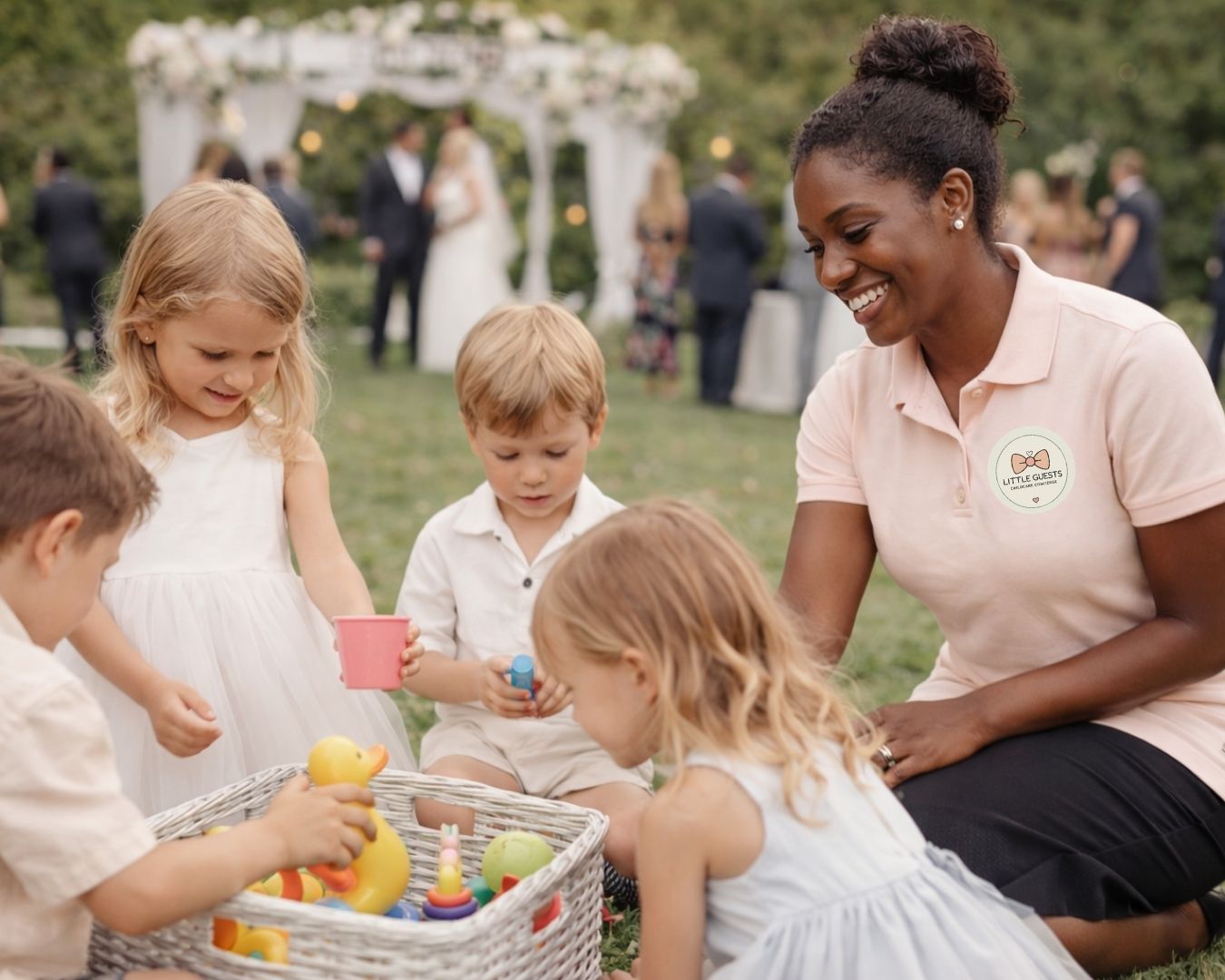 Little Guests nanny guiding children through activities